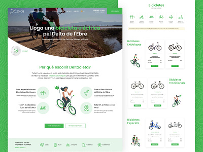 Deltacleta - Bike Rental Website Design art bike bycicle design ebike green illustration modern rental ui ux web web design