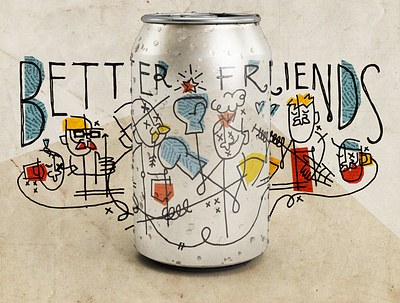 better friends! beer branding brewing design fights friends illustration label minneapolis packaging texture