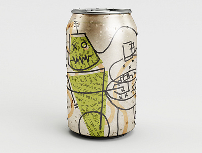 GRILLIN' SZN beer label beer branding illustration label minneapolis packaging robot texture