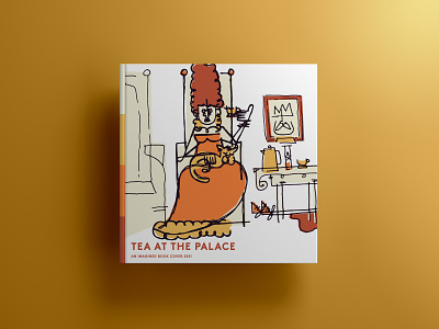 tea at the palace bookcover childrens book cover illustration kid lit vector
