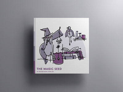 the magic seed book cover cover illustration line work magician vector