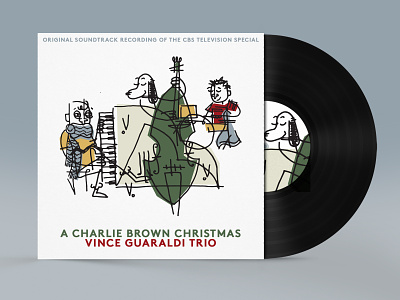 charlie brown christmas album art christmas classic illustration jazz vector vintage
