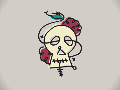 tattoo flash // skull, snake, flowers