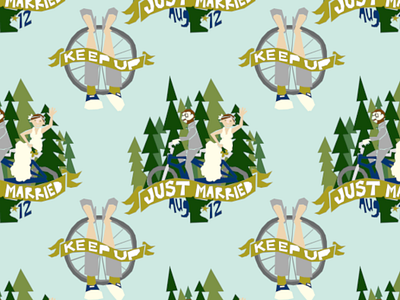 just married pattern! bikes illustration marriage minnesota north pattern wedding