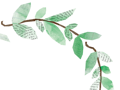 leaves on a vine illustration leaves paper plants texture