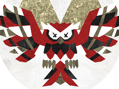 angry owl anger bird design illustration minimal nature owl simple texture tough