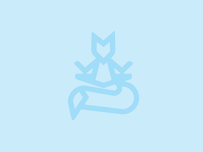 meditating fox logo animal banding calm fox logo