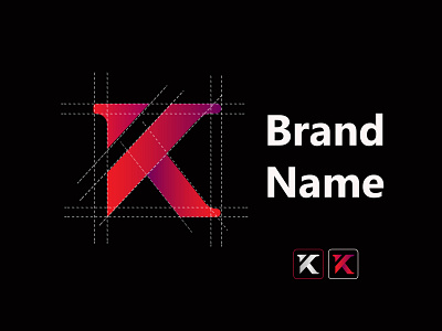 K letter logo design, Website logo