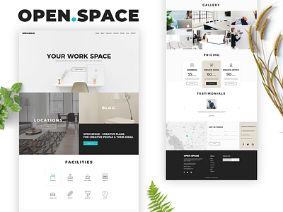 open.space co working design landing ui