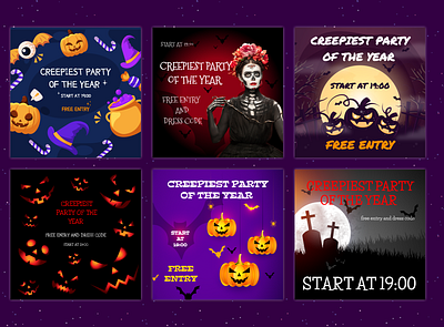 Halloween party banner design figma illustration ui ux webdesign website