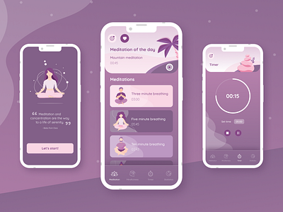 SafeOasis Meditate App app design interface mobile ui ux