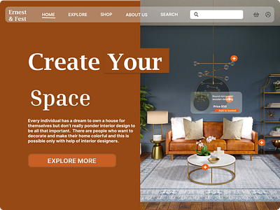 interior design web design figma ui