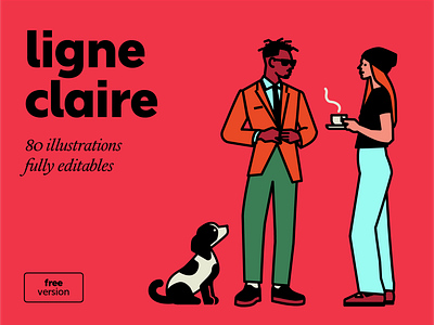 ligne claire – illustration pack