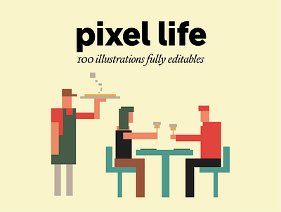 pixel life – illustration pack bundle clean free illustration resource vector