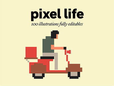 pixel life – illustration pack bundle design free illustration resource vector