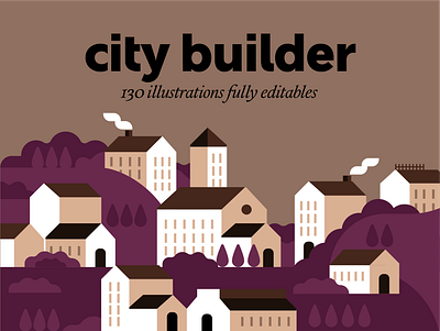 city builder – illustration pack bundle clean free illustration resource vector