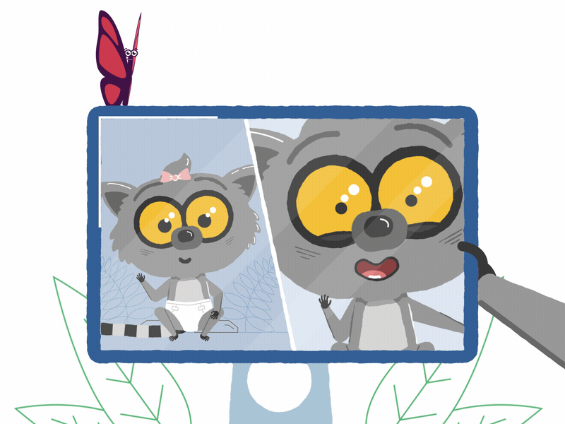 Send a smile animated gif animation baby butterfly character character animation facetime family funny face gif goofy illustration ipad lemur love mental health mental health awareness mograph pull faces video call