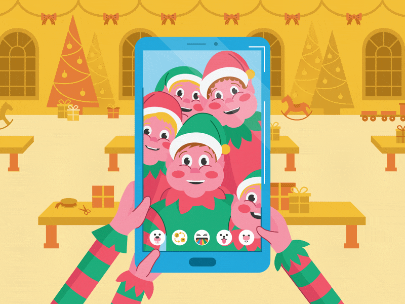 Appy Christmas - Elves on Snapchat app character character animation christmas dog filter elves filter gif holidays rainbow snapchat