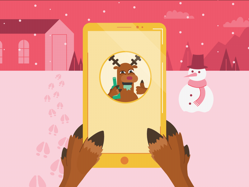 Appy Christmas - Reindeer On Whatsapp animation app character christmas gif group chat holidays reindeer rudolph whatsapp