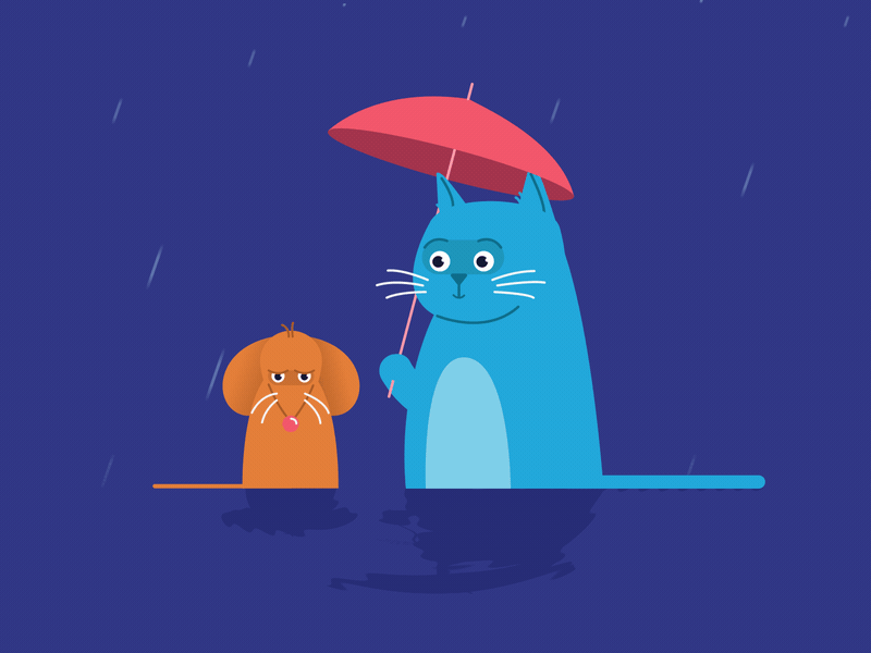 Random Acts Of Kindness animation cat character gif kindness mouse rain random acts of kindness