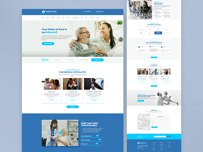Hope Services - Care at Home care care at home design graphic design medical medical care at home medical website nursing care nursing care at home nursing care website nursing services services ui ui design ux ux design website website design
