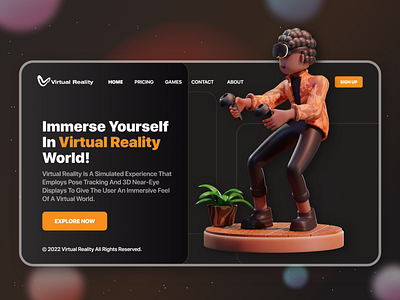 Virtual Reality Landing Page design graphic design illustration illustrations landing page ui ux virtual reality vr vr landing page website