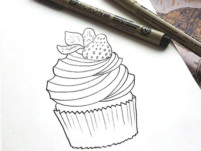 Cupcake cupcake drawing ink quick sketch sketch