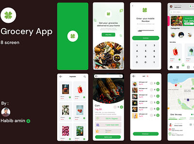 Grocery App UI/UX app app design branding design exclusive project graphic design grocery app logo trending app typography ui uiux design ux