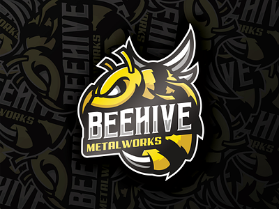 Beehive Metalworks bee bee logo bee mascot beehive insect metal metal works wasp wasp mascot