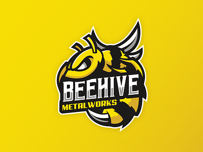 Beehive Metalworks bee beehive brand branding creative design designer esports gamer illustration logo mascot metal metalworks vector