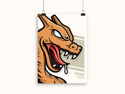 Savage CHARIZARD Full charizard illustration illustrator pokemon pokemon art pokemon go poster poster design vector