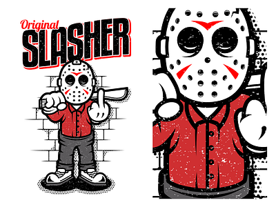 Original Slasher 13th friday 13th friday the 13th fridaythe13th halloween halloween bash horror horror art horror movie illustration jason voorhees slasher vector