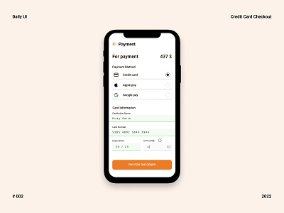 Credit Card Checkout - Daily UI 002 app app design credit card checkout daily ui design forms ui ui 002