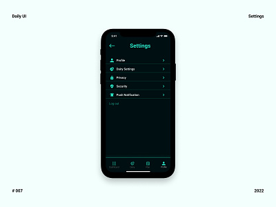 Settings - Daily UI 007 app app design daily ui design fitness app settings ui