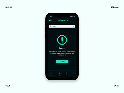 404 Page Mobile - Daily UI 008