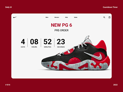 Countdown Timer - Daily UI 014 countdown daily ui design minimalist minimalistic design nike sneakers timer ui web web design