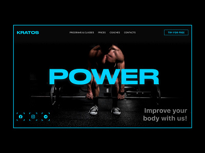 Landing Page for Gym brutal dark landing page neon premium ui ux web design website