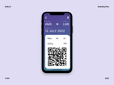 Boarding Pass - Daily UI 024 airline pass app app design boarding pass daily ui design ui