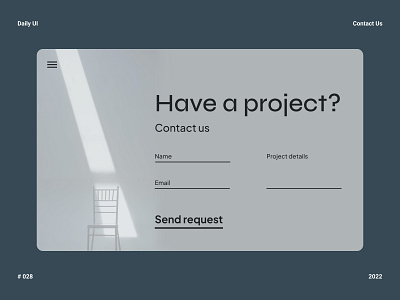 Contact Us - Daily UI 028 branding contact us daily ui form minimalism ui ux web web design