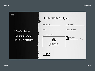 File Upload - Daily UI 031 daily ui design file upload form progress bar recruiting form ui ux web web design