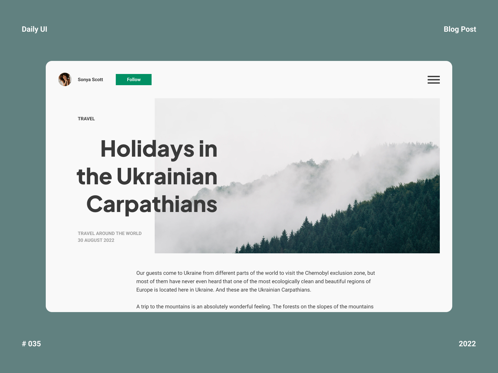 Blog Post - Daily UI 035 By Tanya Kucherenko On Dribbble