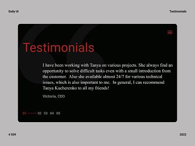 Testimonials - Daily UI 039