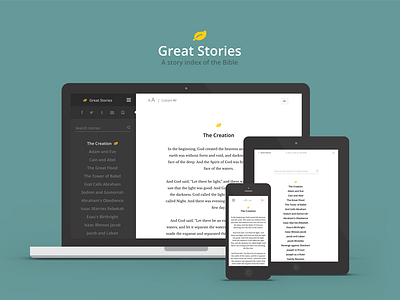 Great Stories (devices) bible design flat great mobile responsive simple stories tablet ux web