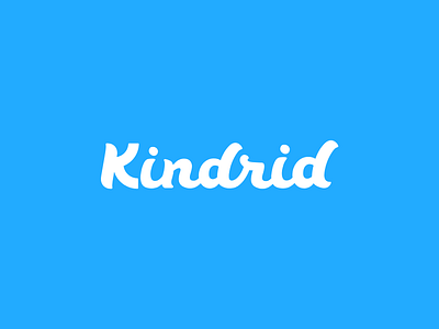 The Kindrid Logo blue font hand drawn logo script