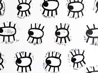 👀 black blockprint eyes hand print linocut linoprint print printmaking relief woodblock woodcut