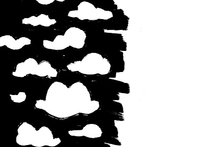 Clouds black brush clouds hand drawn negative space paint shapes texture white