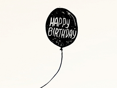 🎈Happy Birthday balloon birthday birthday card block print hand crafted hand cut hand done happy linocut print printmaking wood cut