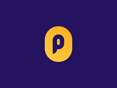 💧P 💧 blue brand branding circle emblem gem gold icon letter logo monogram p round yellow