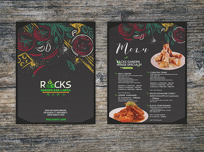 Menu Design for Racks brand board branding graphic design