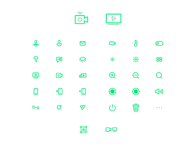 Baby monitor app's icons app icon ui ux vector